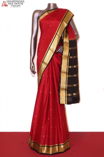 Traditional Butta Pure Mysore Crepe Silk Saree